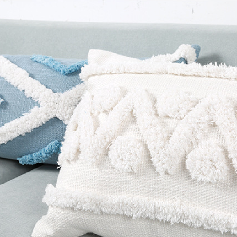 'Bliss' Cotton Pillowcase – Decorative Tufted Cushion Cover